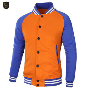 Veste d'extérieur confortable en laine avec manches contrastantes, style Letterman, boutons recouverts, pour un usage quotidien et décontracté - Product Image 1