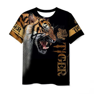 Camiseta Sólida para Hombre, Estilo Casual Urbano, Manga Corta, Transpirable, de Algodón, con Sublimación 3D, Corte Regular, Ropa Urbana - Product Image 3