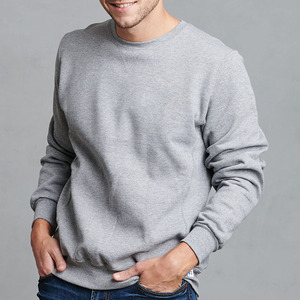 Sweat-shirt à col rond surdimensionné pour homme, couleur unie, coupe classique, tricot en coton, pull décontracté pour l'automne - Product Image 5