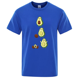 T-shirt Homme Nouvelle Qualité Dessin Animé Mignon Avocat Amusant Vêtements Homme Hip Hop T-shirts Amples Respirants Hauts de Rue Motif Coton - Product Image 4