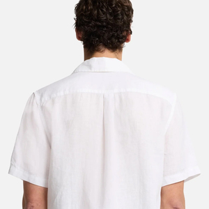 Camiseta de Lino para Hombre, Estilo Urbano Casual, con Cuello Camisero y Manga Corta, Diseño con Logotipo, Servicio OEM para Uso Diario Informal - Product Image 5