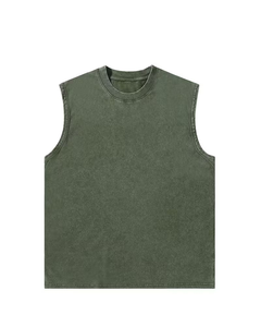Men's Yellow Sleeveless Tank Top O-Neck Solid Color Casual Breathable Quick Dry Knitted Polyester/Cotton Athletic Wear - Product Image 5