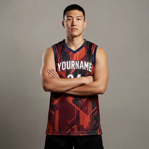 Nouveau maillot de basket-ball pour homme 100% polyester, design personnalisé, nom et logo imprimés, sans manches, taille plus, confortable - Product Image 1