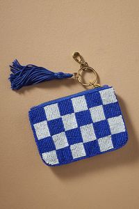 Multicolor <b>Patchwork</b> Beaded Clutch <b>Bag</b> Geometric Color Block Seed Bead Evening Purse Retro Grid Wallet - Product Image 4