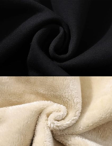 Sudadera con Capucha Unisex Extra Grande, de Color Sólido, Forrada de Felpa, Informal, de Invierno, Tejida, de Manga Larga, Negra - Product Image 5