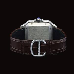 New Arrival Premium Analog <b>Mechanical</b> <b>Watch</b> Square Glass Half Iced Moissanite Diamond Luxurious Hip Hop Style Exclusive <b>Watch</b> - Product Image 6