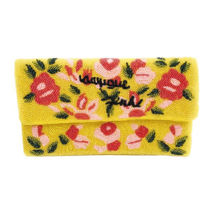 Colorful Indian Handmade Beaded <b>Bag</b> Luxury Ethnic Craft Glass Bead Baguette Handle Durable Casual Purse Trendy Style Premium Eth - Product Image 2