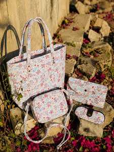 Bolsa de Mano Personalizada con Estampado Floral, de Nailon, con Cierre, Dos Asas, Gran Capacidad, Plegable, Estilo Vintage, para Viajes y Uso Diario - Product Image 2