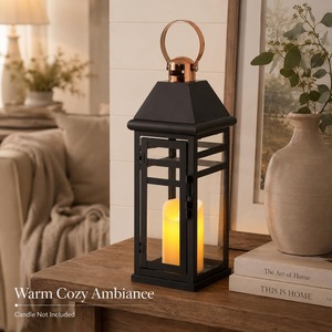Elegante Farol de Hierro Hecho a Mano para Decoración del Hogar, Jardín y Navidad, Marco Metálico con Cubierta de Vidrio, Centros de Mesa para Bodas - Product Image 2