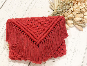 Bolso de Hombro de Macramé Tejido a Mano con Flecos de Cuentas de Seda, Bolso Cruzado Anudado, Duradero, Plegable, al por Mayor - Product Image 4