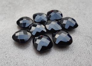 Onyx noir naturel, taille carrée, coussin, briolette, taille à carreaux, calibré, pierre précieuse en vrac pour bijoux - Product Image 3