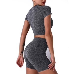 Combinaison de yoga rose sans coutures, taille haute, longueur intégrale, respirante, avec découpes en maille, bretelles spaghetti, tenue de sport une pièce - Product Image 6