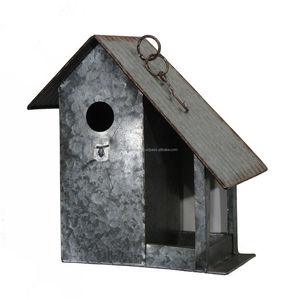 Casa para Pájaros de Metal Vintage Hecha a Mano, Refugio Colgante para Jardín, Caja Decorativa para Anidación en Exteriores para Gorriones y Pinzones, para el Patio Trasero - Product Image 1