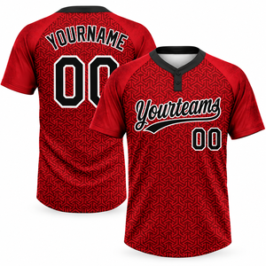 Maillots de baseball personnalisés en sublimation, à deux boutons, anti-transpiration, 100 % polyester, antibactériens, pour équipes (vente en gros) - Product Image 4