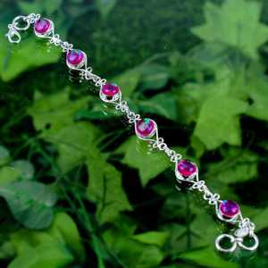 Pulsera Ajustable con Cuentas Facetadas de Ópalo Rosa Fuego, Plata de Ley 925, Joyería de Lujo, Regalo para Mujer, Día de San Valentín, Elegante - Product Image 4