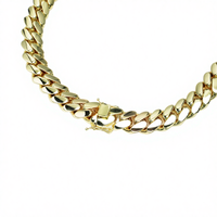 Chaîne cubaine de luxe en or massif, collier hip-hop, bijou unisexe poli de qualité supérieure, style Miami classique et tendance