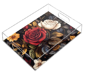 Bandeja de Servicio Acrílica para Vajilla y Organización de Cocina, Hermosa Bandeja Transparente con Diseños Impresos, Producto al por Mayor - Product Image 5