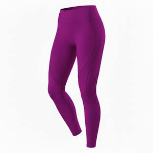 Nuevos Leggings Deportivos de Cintura Alta para Mujer, Largos, Sólidos, Resistentes a las Arrugas, Sin Costuras, Elásticos, de Nailon Suave, para Yoga y Gimnasio, con Efecto Push-Up - Product Image 3