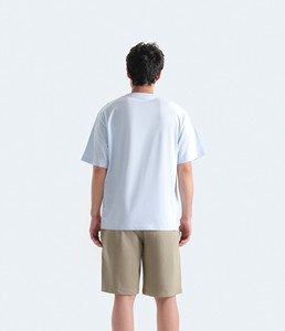 Camiseta de Algodón Azul Claro para Hombre, Corte Cuadrado, Manga Corta, Cuello Redondo, Estilo Casual, Color Sólido, Tejido Jersey, Largo Regular - Product Image 4