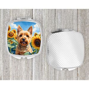 Norwich Terrier girasoles compacto viaje maquillaje espejo de mano plegable bolsillo espejo decorativo para mujeres y niñas regalo - Product Image 4