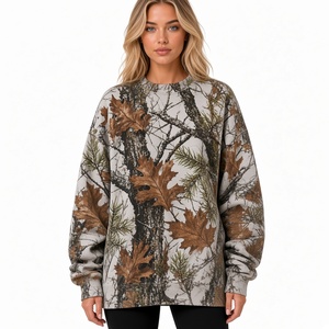 Sudadera de Cuello Redondo Extra Grande para Mujer al Mejor Precio, 100% Algodón, Estampado de Hojas de Arce, Manga Larga, Otoño - Product Image 6
