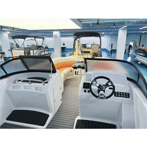 Bote Pontón Deportivo Moderno con Certificación CE, Motor Fuera <span class=keywords><strong>de</strong></span> Borda Opcional, Remolque, Consola Doble y Asientos Marinos - Product Image 5