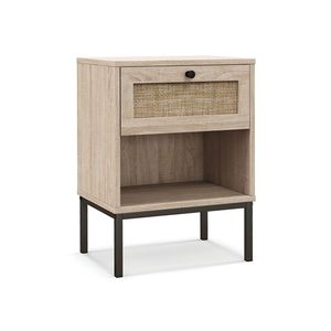 Comodino in Stile Boho con Cassetto, Arredamento Vintage - Product Image 1