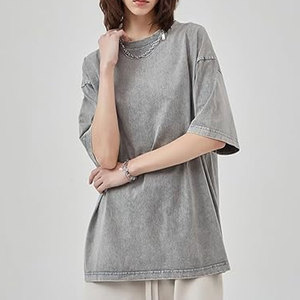 Camisetas de Algodón Extra Grandes para Hombre, Corte Holgado, Estilo Vintage Lavado, Unisex, Manga Corta, Camisetas Casuales, Cómodas, Estilo Urbano - Product Image 3