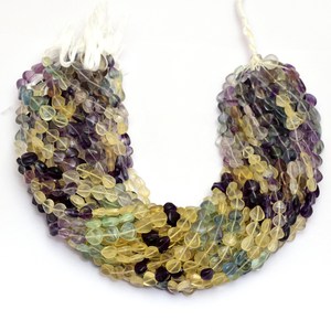 Fluorite 9mm-10mm Smooth Heart Briolette Beads Natural Multi Fluorite Semiprecious Gemstone Loose Fancy Beads for Jewelry Making - Product Image 3
