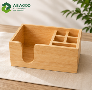 Organizador de Estación de Café de Madera Personalizado OEM ODM con Porta Servilletas y Almacenamiento de Condimentos con Múltiples Compartimentos para Cafetería y Restaurante - Product Image 1