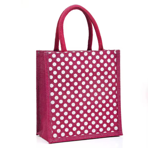 <b>Medium</b> Structured Jute Utility <b>Bag</b> Zipper Closure Comfortable Cotton Handles Food Carry Shopping Everyday Transport West Bengal - Product Image 1