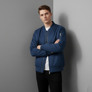 Custom Made 100% Wool <b>Canvas</b> Winter Waterproof Windproof Hooded Varsity <b>Jacket</b> Men's Oversized Solid Color High Street Front - Product Image 5