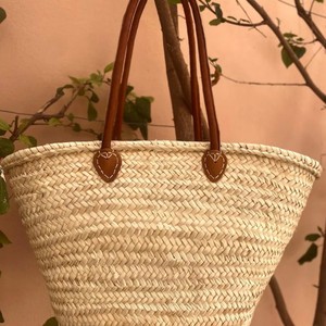 Cesta grande de paja francesa: Bolso de playa tejido a mano - Product Image 2