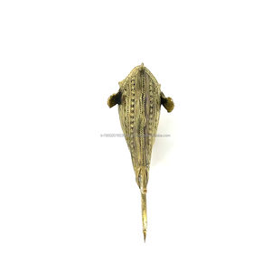Handmade Bastar Tribal Art Fish <b>Antique</b> Brass Scaly Fish 4x8 Inch Home and Work Decoration Traditional Indian Art - Product Image 3