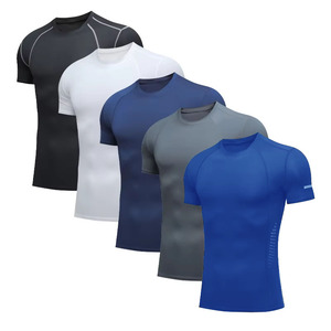 Camiseta deportiva de poliéster con cuello redondo, nueva camiseta al por mayor para hombre, resistente y flexible, que absorbe la humedad. - Product Image 1