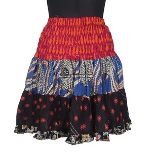 Cotton Patch Work Mini <b>Skirt</b> Boho Stylish Multi Color Patch Cotton Mini Sexy <b>Skirt</b> For Summer Wear Comfortable Fashion - Product Image 1