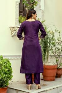 ชุดคุรติผ้าไหมสามชิ้น ดีไซน์ใหม่ สีสันสดใส ปักลายหนัก ลวดลายโดดเด่น ใส่สบายในฤดูร้อน เหมาะสำหรับงานปาร์ตี้ สำหรับผู้ใหญ่ - Product Image 3