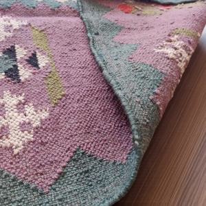 Alfombra Kilim de Lana Hecha a Mano – Diseño Geométrico Tradicional de Tejido Plano, Tintes Naturales, Alfombra Resistente Tejida a Mano - Product Image 4