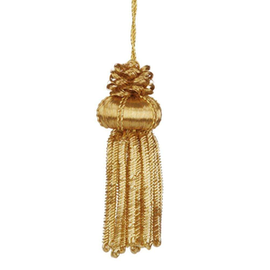 Frange à pompons en fil doré Zari fait main, écologique, pour cérémonies, pompon métallique, cordon de remise de diplôme, pompon de fixation pour toque de doctorat - Product Image 4