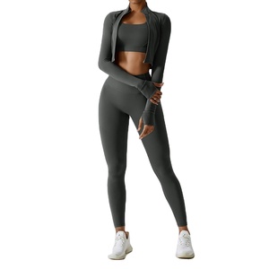 Conjunto Deportivo para Mujer, Sujetador Deportivo, Pantalones Cortos de Cintura Alta, Leggings de Yoga, Ropa de Gimnasio de Manga Larga, Conjuntos de Ropa de Yoga 2026 - Product Image 1