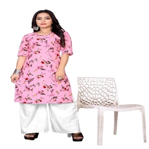 ExportSale Venta Mejor oferta Suministro al por mayor Crape Impreso Kurti recto para mujeres Uso de la vida diaria para suministro al por mayor SOLAMENTE - Product Image 1