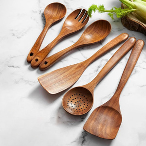 Accessoires de cuisine en bois compostables, qualité supérieure, spatules en bois naturel, fabrication OEM/ODM disponible. - Product Image 6
