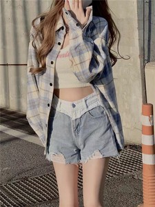 Nueva Camisa de Franela a Cuadros para Mujer, Otoño, Transpirable, 100% Algodón, Manga Larga, Cuello Camisero, Estilo Vintage, Casual - Product Image 3
