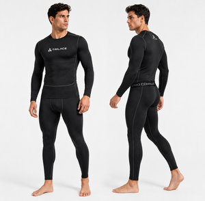 Conjunto de Compresión Deportivo para Hombre, Verano, Camiseta de Manga Larga y Pantalones, Ropa Interior Térmica, Capa Base Atlética Antiolor, Estampado de Leopardo - Product Image 6