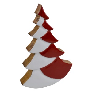 Décoration d'arbre de Noël en bois bicolore pour intérieur, finition émaillée, design pour décorations festives - Product Image 4