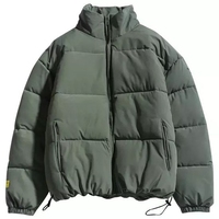 Veste matelassée personnalisée OEM pour homme, veste d'hiver chaude en duvet matelassé, col montant, fermeture éclair intégrale, vêtements décontractés pour l'extérieur, fabricant