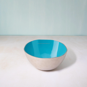 Bol en métal gaufré fait à la main poli avec la meilleure technique ornement de pièce maîtresse de table artisanat naturel fabriqué en Inde - Product Image 4
