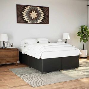 Cadre de lit rembourré en similicuir noir 137 x 74,8 cm sans matelas - Product Image 1