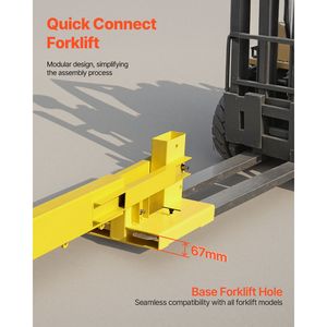 6000lbs Capacity <b>Manual</b> Telescoping Jib Boom Crane for <b>Forklift</b> 56.1 Inch Extend 2 Hook Mobile Crane Attachments & Spare Parts - Product Image 5