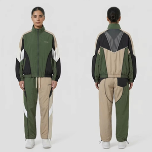 Women's Plus Size Custom Logo Spring Windbreaker <b>Tracksuit</b>-Windbreaker Jacket Pants Set for Outdoor Use Pakistan Factory - Product Image 1